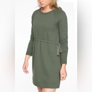 Athleta Medium Herb Olive Green Studio‎ Cinch Sweatshirt Dress
